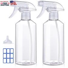 16.9oz Spray Bottles 2 Pack Adjustable No Leak Mister for Cleaning Hair Plants