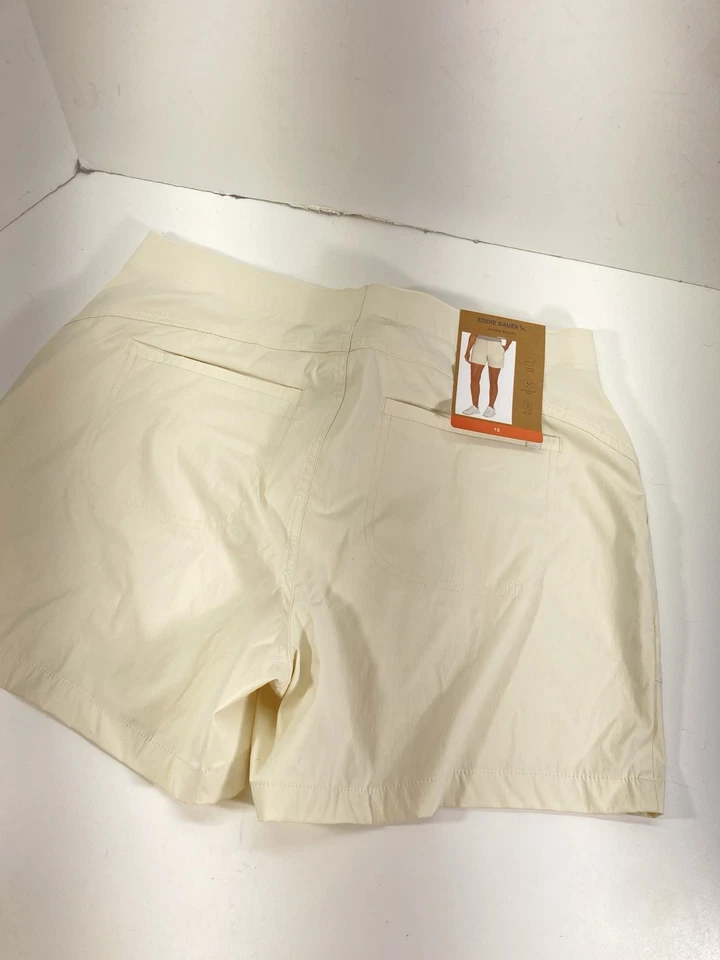Pantalones Cortos de Senderista Eddie Bauer Mujer 12 34X5 Marfil Nylon Elastizados Bolsillos de Spandex Nuevos con Etiquetas Foto 2 de 4