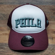 Philadelphia 76ers 9FORTY A-Frame Snapback Hat Cap Optic White NEW