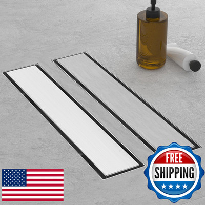EBYTE Linear Shower Drain, 12 Inch Brushed Nickle 304 Stainless Steel Shower Dra