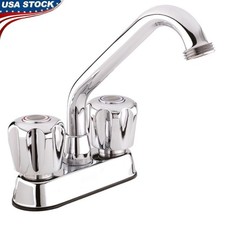 High Arc Laundry Faucet Two Handle Centerset Swivel Spout Garden Hose Connection