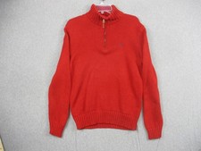 Polo Ralph Lauren Sweater Men Medium Red Mock Neck Cotton Pony Knit