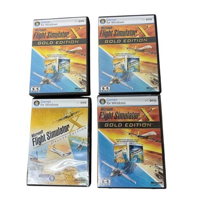Microsoft flight simulator gold edition and deluxe edition lot of 4