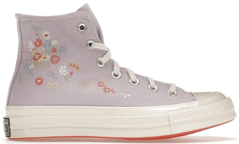 Converse Chuck 70 High Embroidered Floral Print - Chambray Blue W