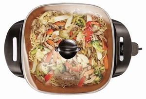 Electric Ceramic Titanium Skillet, Roast, Fry and Steam, Healthy-Eco Non-Stick C