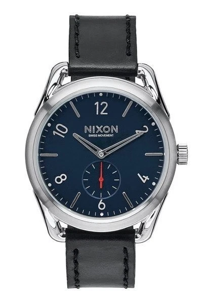 Nixon Time Teller Leather – Orologio Uomo Al Quarzo, Cinturino In Pelle Nera, Cassa 37mm