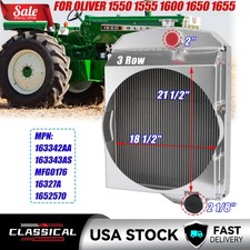 3row Tractor Radiator For Oliver 1550 1555 1650 1600 1655 163273a 163342as