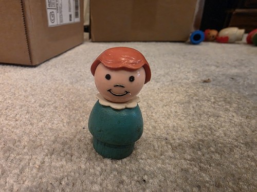 Fisher Price Little People Whoops Turqoise Girl Brown Hair