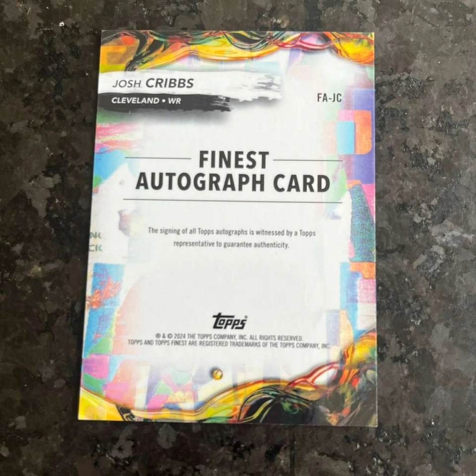 2024 Topps Finest Autographs Auto #FA-JC Josh Cribbs Cleveland Browns - Image 2 of 2