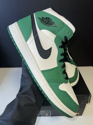   Nike Air Jordan 1 Retro Mid Pine Green SIZE 11 | SE Lucky Black Dutch Toe OG