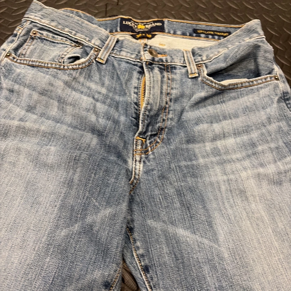 Lucky Brand Jeans Mens 30x30 Blue Medium Wash Cotton 329 Classic Straight Fade - Image 2 of 4