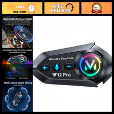 Motorcycle Helmet Bluetooth Headset 2 Way Intercom 550 Yards,HIFI Sound,Noise Ca