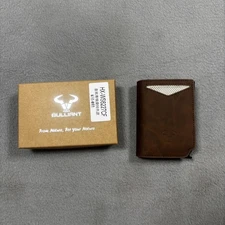 Bulliant Leather RFID Slim Wallet Mens Brown Pop Up Card Holder HX-WS6227CF
