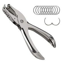 Single Hole Punch, 8 Sheet Capacity Hole Puncher, Paper Punch with 10P Binder...