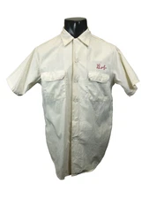 VTG 50s BIG MAC Chain Stitch LooP Collar WORK Shirt SANFORIZED M BoB VAT DYED
