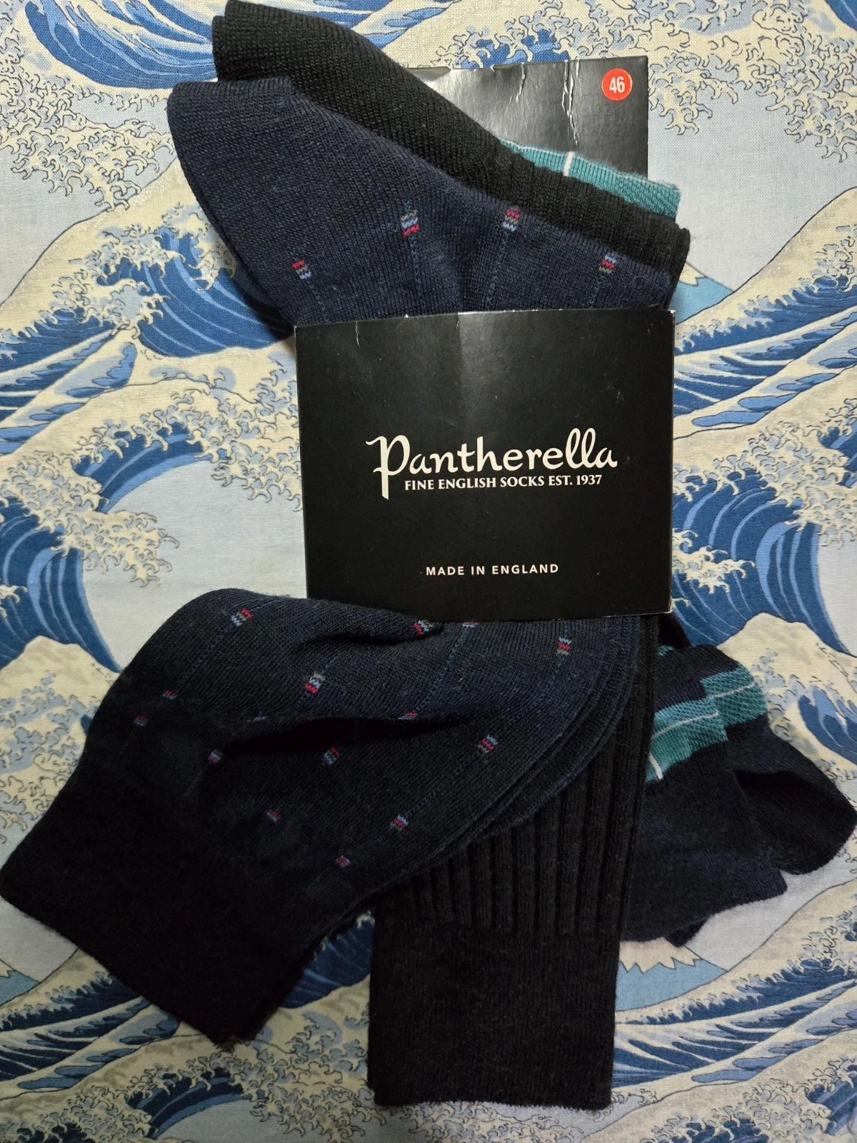 Pantherella Men's English Wool Socks 3-Pack Dress Patterned UK 6-7 EU 39-40 £54