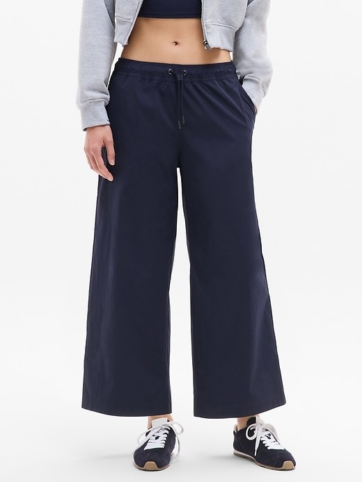 ATHLETA REI-1080 ネイビー Mサイズ Athleta MT Medium Tall Midday Mid Rise Crop Poplin Pant Navy NWT