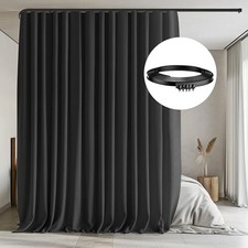 Room Divider Curtains with Flexible Ceiling 100"W x 84"L Pack of 1 Black