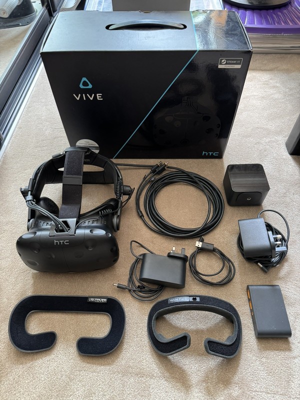 GEAR Lens Mod HTC Vive VR Headset + DAS Deluxe Audio Strap + Lighthouse & Cables
