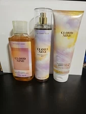 Bath & Body Works Cloud Nine Full Size Mist, Body Cream, Body Wash Trio Set