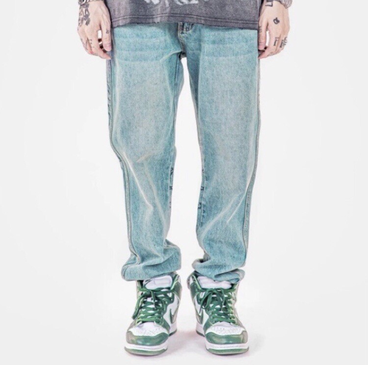 rest&recreation/PRINTED DENIM/Mサイズ Made Extreme Imported Skeleton Print Denim Jeans Unisex Size
