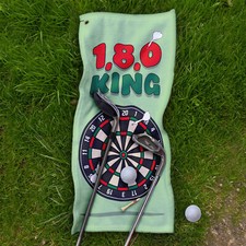 Green 1,8,0 King - Funny Darts Golf Towel