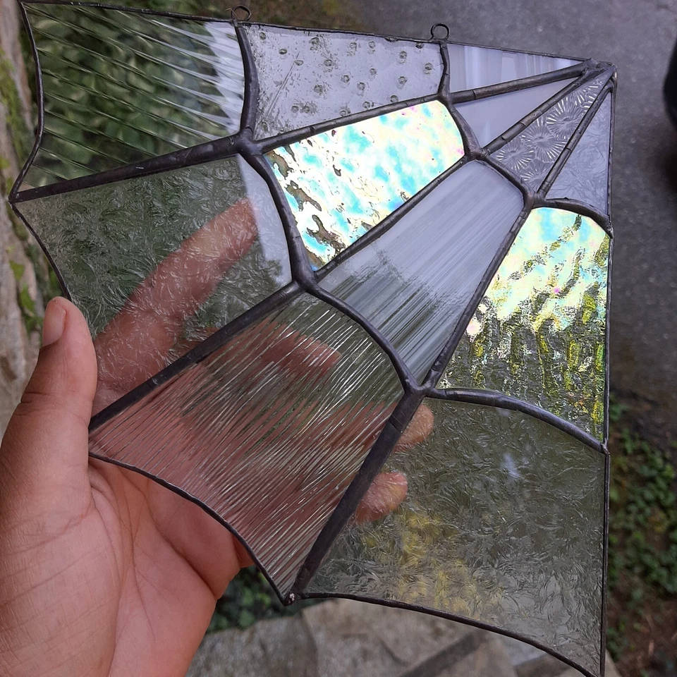 Vitral púrpura tela de araña decoración del hogar halloween boho rústico gótico vintage Foto 4 de 4