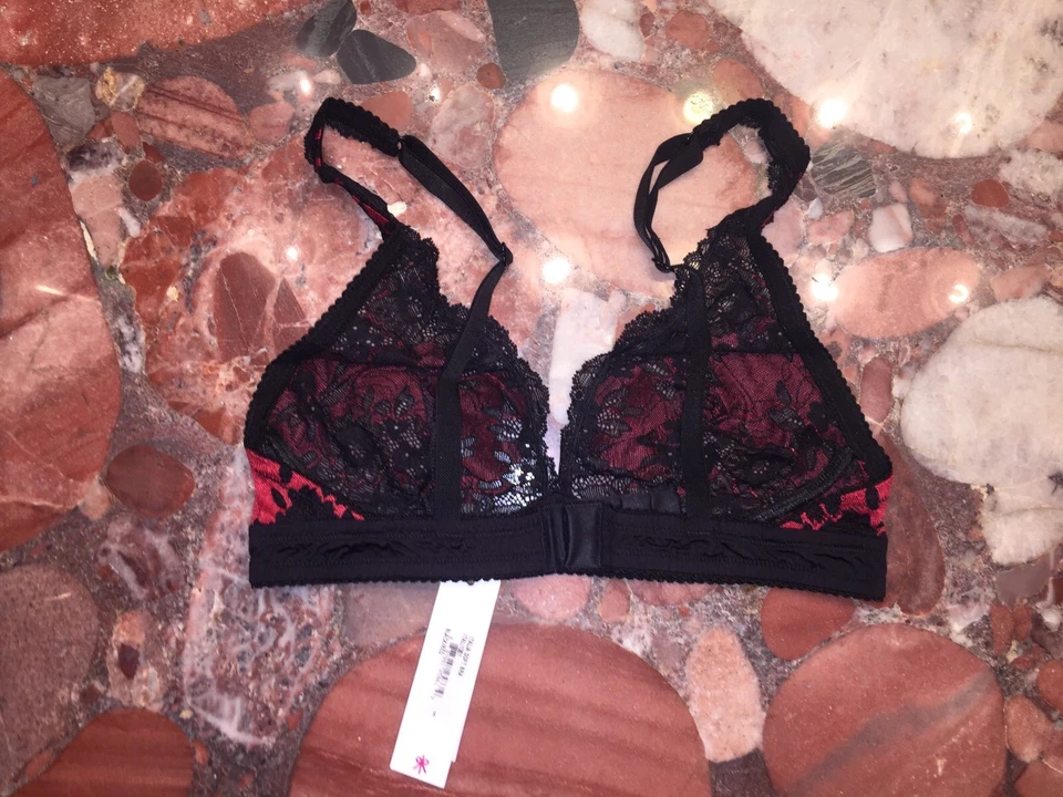 Cosabella Italia Bralette женщин S красный черный кружева Classie треугольник новый с Ярлыками - Изображение 3 из 4