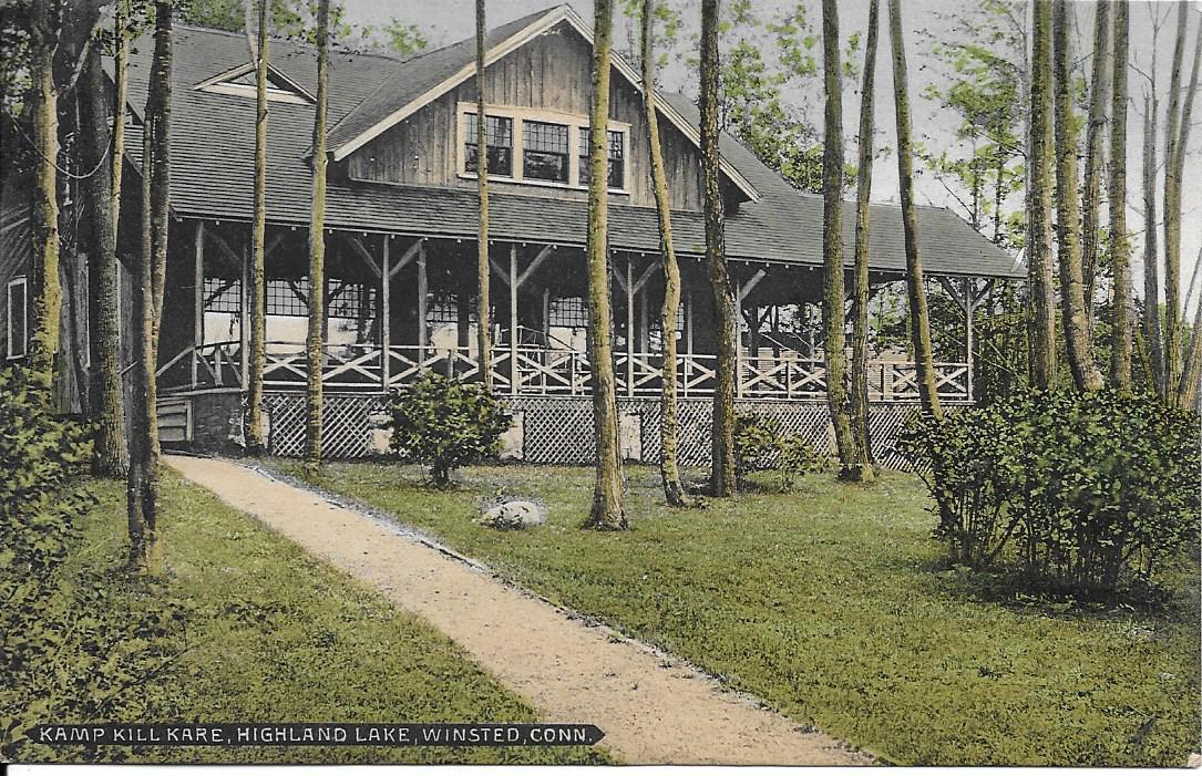 Kemp Kill Kare Highland Lake Winsted CT nice postcard postally used in
