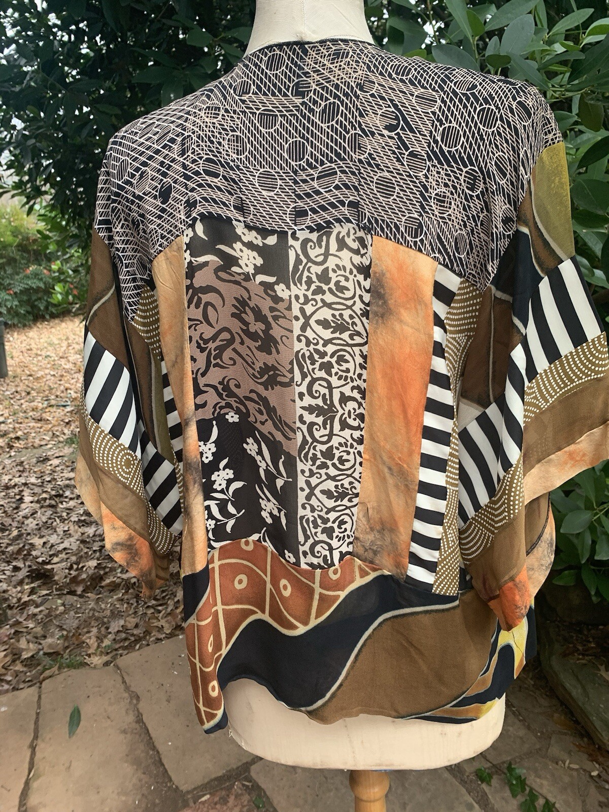 Sterling Styles Art Silk Boho Patchwork Kimono Bl… - image 7