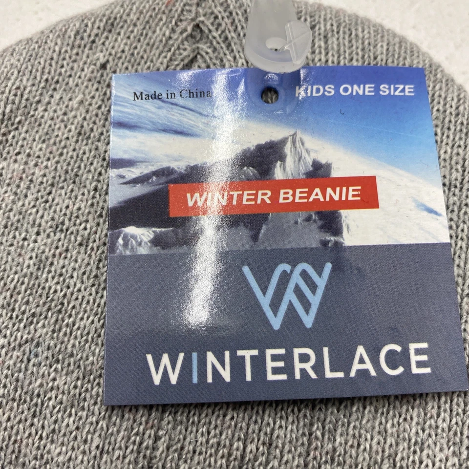 Winterlace Gray Youth Kids Winter Beanie New - Image 2 of 3