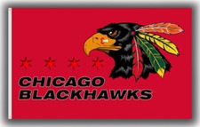Chicago Hockey Team Memorable Flag 3x5ft90x150cm Blackhawks Mascot Good Banner