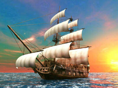 Diamond Painting Segelschiff 40x30 cm 4016490891529 - Neu