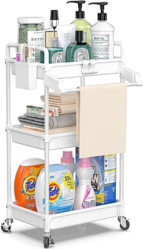 Rolling Storage Cart, 3-Tier Multi-Purpose Cart