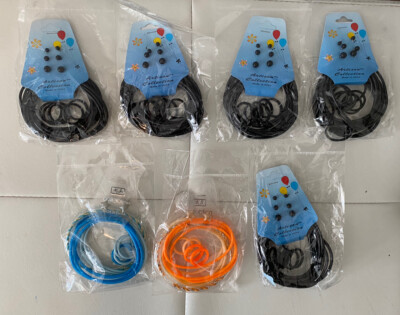 Rubber Bracelet-Earrings Ang Ring Set Lot Of -7