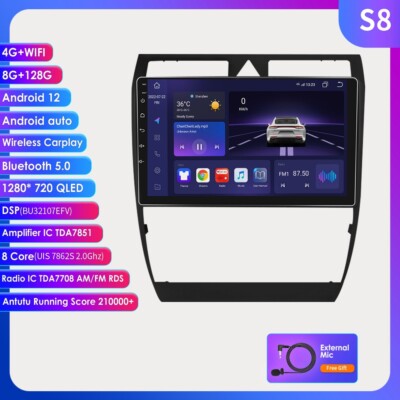 8+128G Android 13 Autoradio Für Audi A6 S6 RS6 Allroad DAB+ Nav CarPlay BT5.0 AM