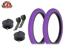 ALTA BICYCLE WIRE BEAD TIRES 18" X 2.125 PURPLE BMX COMP III HEAVY DUTY TUBE SET