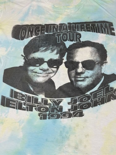 Vintage 1994 Elton John Billy Joel 1994 Face To Face Tour Tie Dye Adult Size XL - Picture 2 of 13