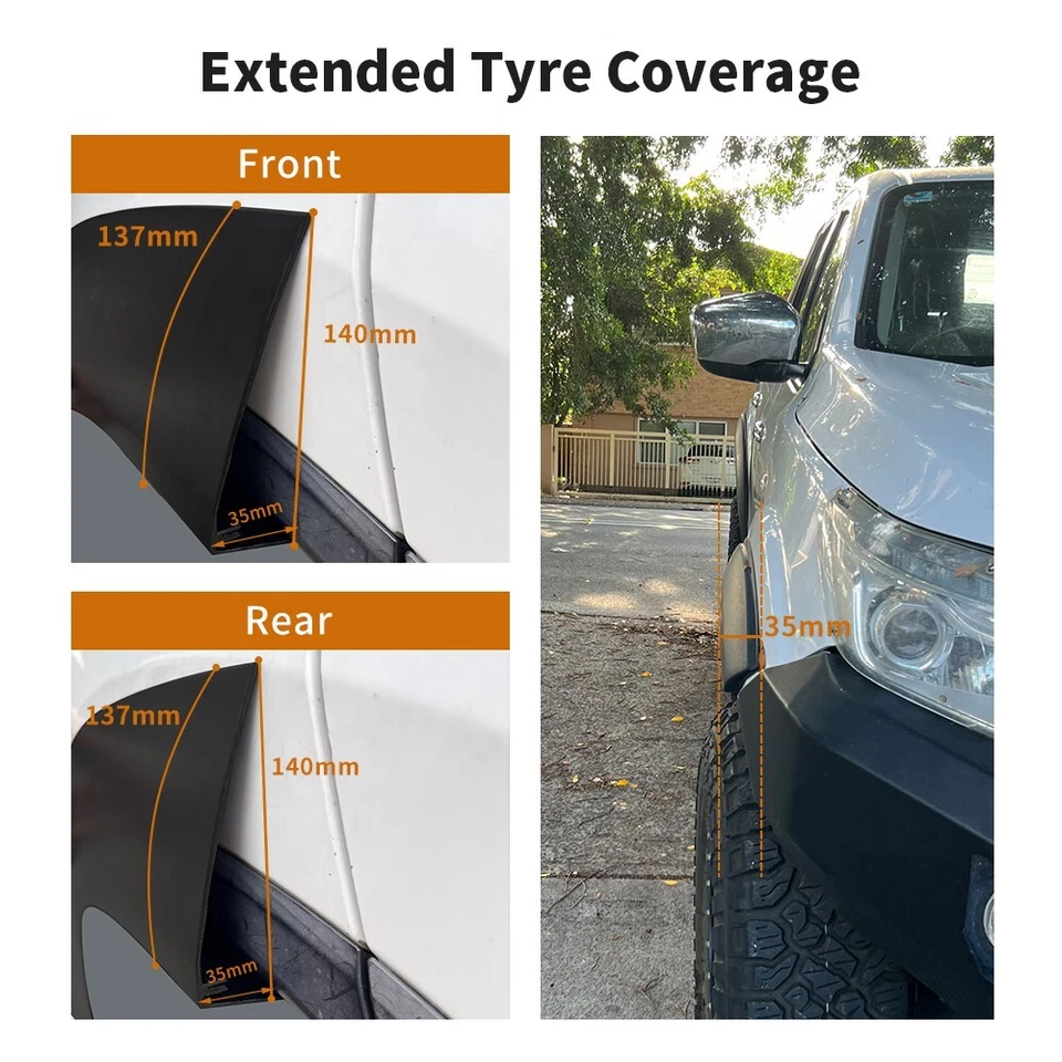 FENDER FLARES For Toyota Hilux 2015-2024 SR SR5 Rugged X WHEEL ARCH Guard 6PCS — 第 3/4 张图片