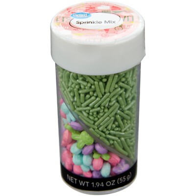 Great Value Easter Sprinkle Mix, 1.94 oz. grass bunnies cookies cake decor 