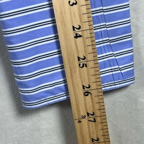 Ralph Lauren Purple Label Size 16 Estate Blue Striped Dress Shirt French Cuff - Picture 9 of 10