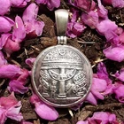 Sterling Silver Confederate GEORGIA Coat Of Arms Button Civil War Relic Pendant