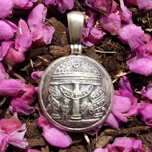 Sterling Silver Confederate GEORGIA Coat Of Arms Button Civil War Relic Pendant