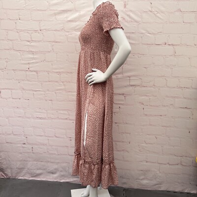 Simplee Womens Polka Dot Off Shoulder Long Dress Cute Summer Split Maxi  Dress S | eBay
