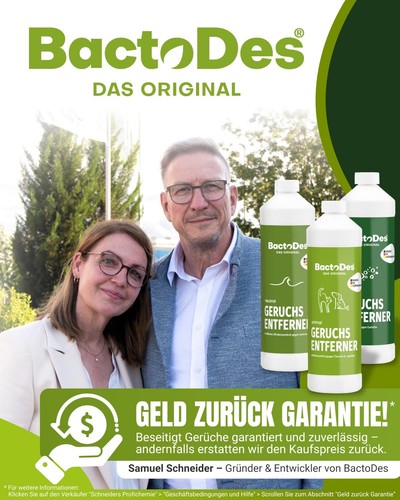 BactoDes - Animal Geruchsneutralisierer 1L Konzentrat mit Spray-Mischflasche - S - Bild 7 von 8
