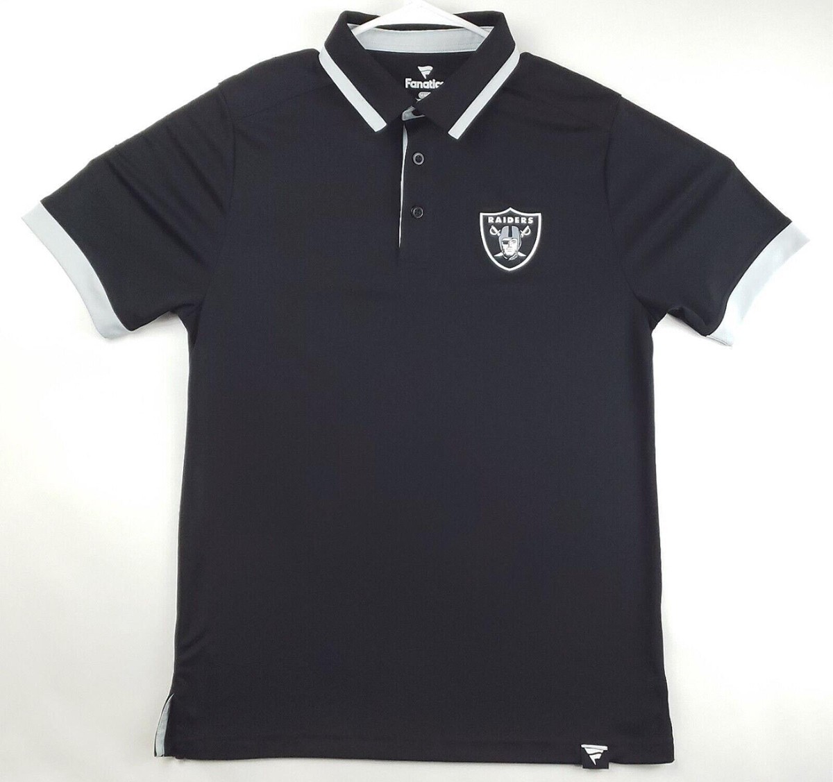 Fanatics Las Vegas Raiders Polo Shirt Mens Medium Black Short