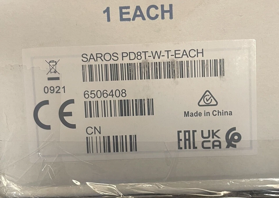 "Altavoz colgante bidireccional Crestron Saros PD8T-W-T Saros 8"" texturizado único blanco F19" Foto 4 de 4