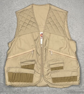 Vintage Columbia Sportswear Duck Hunting Mens Large Utility Vest Beige Outdoors