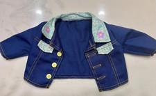 Genuine Barbie Doll Button Up Denim Jacket Floral Collar And Pocket Detail