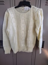 Vintage Forindi Ivory/Cream Women's Size Med Sweater 80s